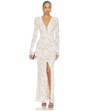 Nookie Delphine Longsleeve Lace Gown - White