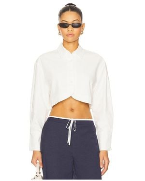 ALL THE WAYS Tara Button Up Top - White