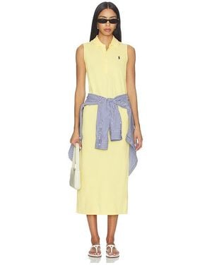Polo Ralph Lauren Mesh Knit Collared Polo Dress - Metallic