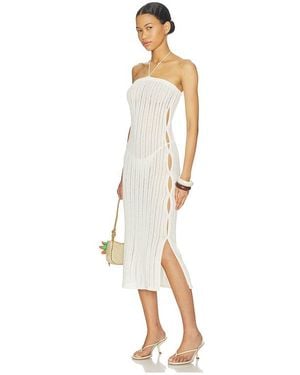 midi white casual dress Summer Away LUNA MIDI DRESS IN White