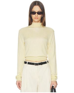 FRAME Crop Fitted Turtleneck - Natural