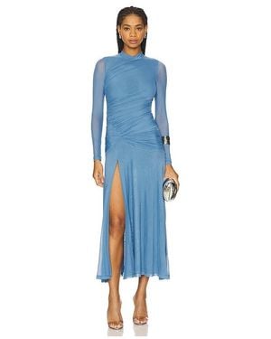Bardot Liyana Ruched Mesh Dress - Blue
