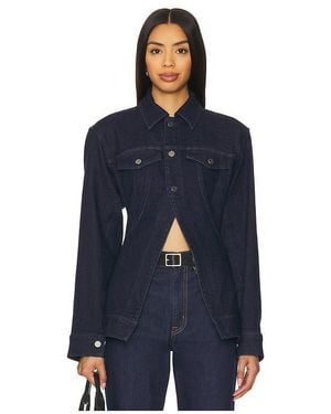 AFRM The Peplum Denim Jacket - Blue