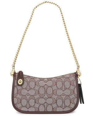 COACH Bolso Swinger En Color Marrón Talla - Gris