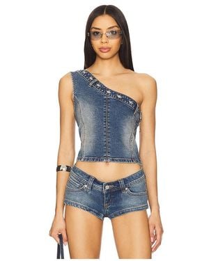 Boys Lie Party Half Denim Top - Blue