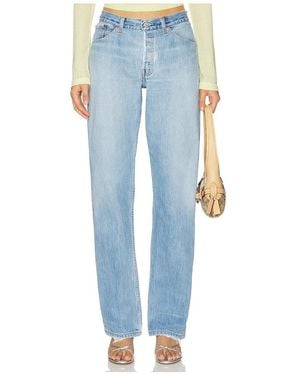 aligrace 90S Low Waist Tomboy Jean - Blue