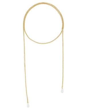 Shashi Rope Chain Scarf Necklace - Metallic