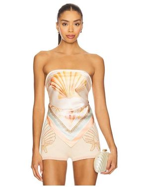 retroféte Alivia Top En Color Durazno Talla En - Blanco