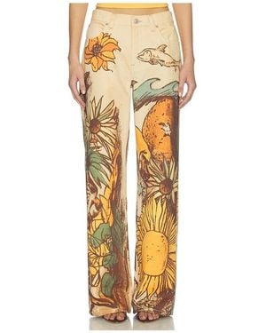 Free People X We The Free Printed Straight Leg Pant - Multicolour