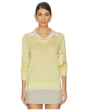 Rag & Bone Anne Long Sleeve Layered Polo - Yellow