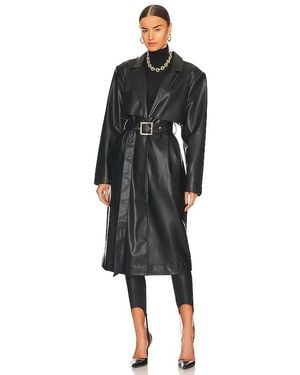 WeWoreWhat Faux Leather Trench - Black