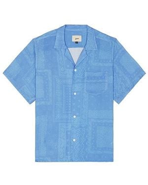 Bather Cornflower Tonal Bandana Camp Shirt - Blue