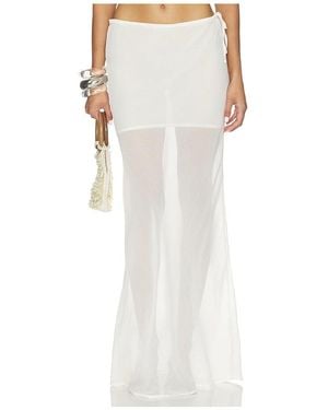 SNDY'S Tamara Sheer Maxi Skirt - White