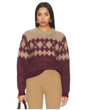 THE GARMENT Roma Argyle Knit Sweater - Red