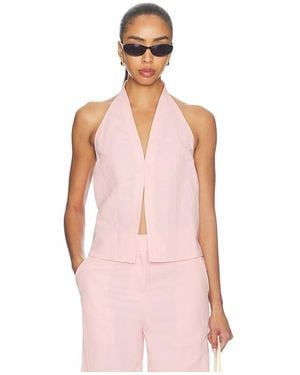 Lovers + Friends Sandra Linen Top - Pink