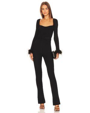 Lovers + Friends Evana Feather Jumpsuit - Black