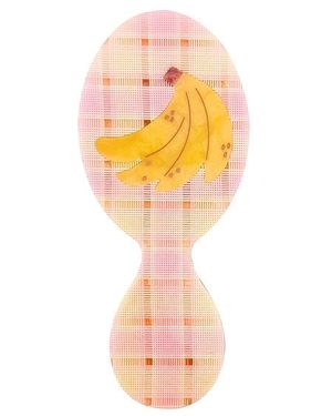 Solar Eclipse Bolso Con Forma De Banana Pintado A Mano Y Brocha Protagonista. Hand-Painted Banana Handbag Hero Brush En Color Multi Talla - Blanco