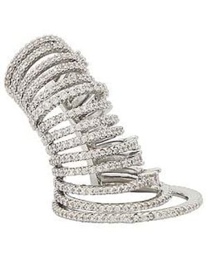 Bronx and Banco Crystal Coil Ear Cuff - White