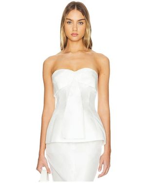 Nicholas Oberteil Coraline Strapless Fan Pleat - Weiß