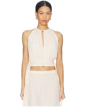 With Harper Lu Draped Halter Top - Natural