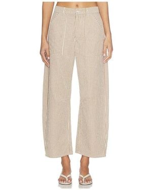 LNA Cross Creek Check Pant - Natural