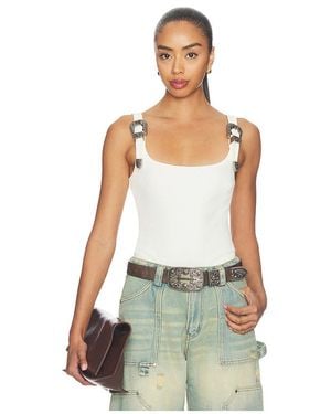 Markgong Tank Top With Metal Buckle Straps En Color Blanco Talla (También En S)