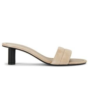 St. Agni Suede Stitch Detail Heel - White