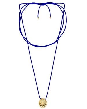 Anni Lu Shell On A String Choker - Blue