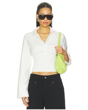 ALL THE WAYS Amika Fitted Button Up Top - White