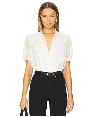Rag & Bone Jordan Short Sleeve Plaid Top - White
