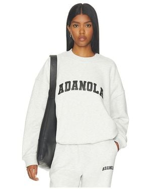 ADANOLA Varsity Oversized Sweatshirt en Grey - Blanc