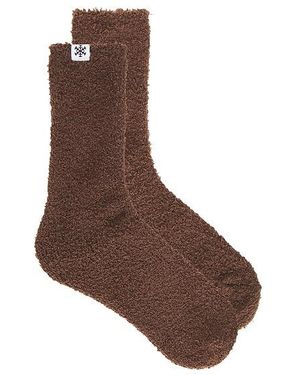 WellBeing + BeingWell Plush Lounge Sock - Brown