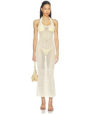 Tularosa Faelyn Halter Open Work Dress - White