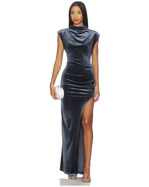 Amanda Uprichard Biella Velvet Gown - Blue