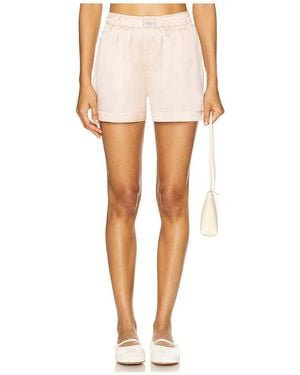 Comme Si Silk La Boxer Classica Short En Color Rosado Talla En - Blanco