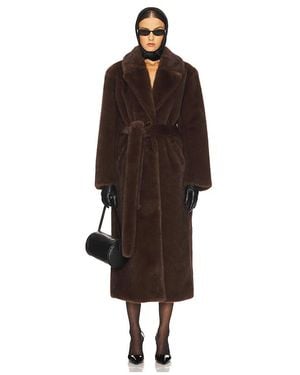 Lamarque Darelle Darelle Faux Fur Maxi Coat - Brown