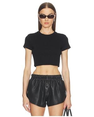 RE/DONE Cropped 60S Slim Tee - Black
