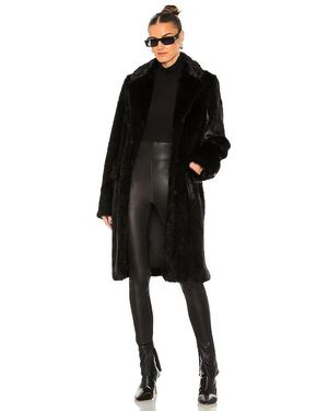 RTA Dawson Faux Fur Coat - Black