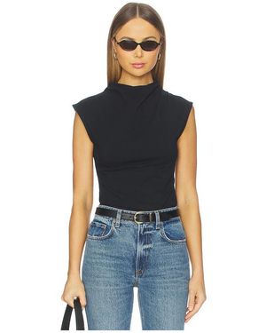 Nation Los Angeles Lulu Mock Neck Top - Blue