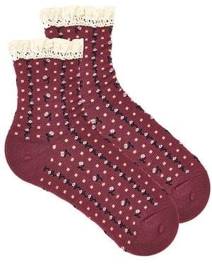 Free People Rosebud Waffle Knit Ankle - Red