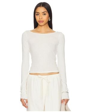 Cotton Citizen Marbella ボートネックトップ - ホワイト