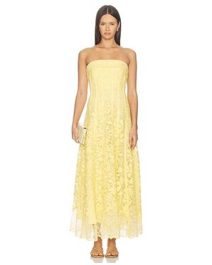 Jonathan Simkhai Imogen Cotton Lace Bustier Midi Dress - Yellow