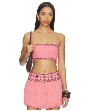 Rococo Sand Smocking Bandeau Top - Pink