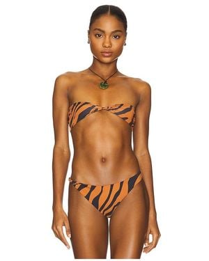 Ziah Twisted Bandeau Bikini Top - Brown
