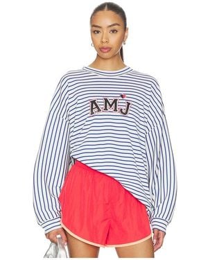Araminta James Amj Waffle Long Sleeve Tee En Color Azul Marino Talla (Tambiãn En S, Xs, Xl) - Rojo
