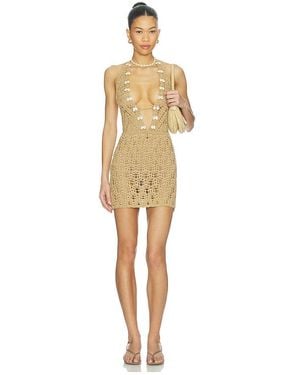 MORE TO COME Tamia Crochet Mini Dress - Natural