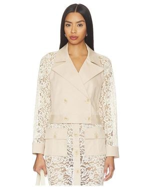 L'Agence 'Agence Novelle Lace Sleeve Trench - Natural