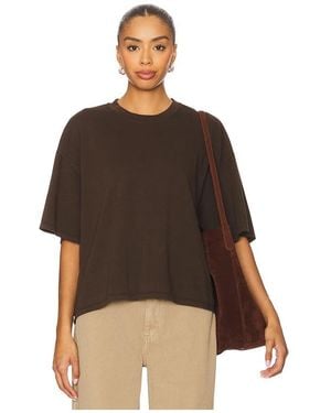 SPRWMN Oversized Boxy T Shirt - Brown