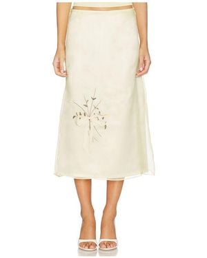 Tanner Fletcher Lisel Embroidered Daisy Skirt - Natural