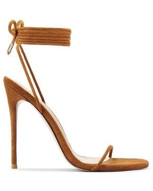 Femme LA Barely There Suede Lace Up Heel - White